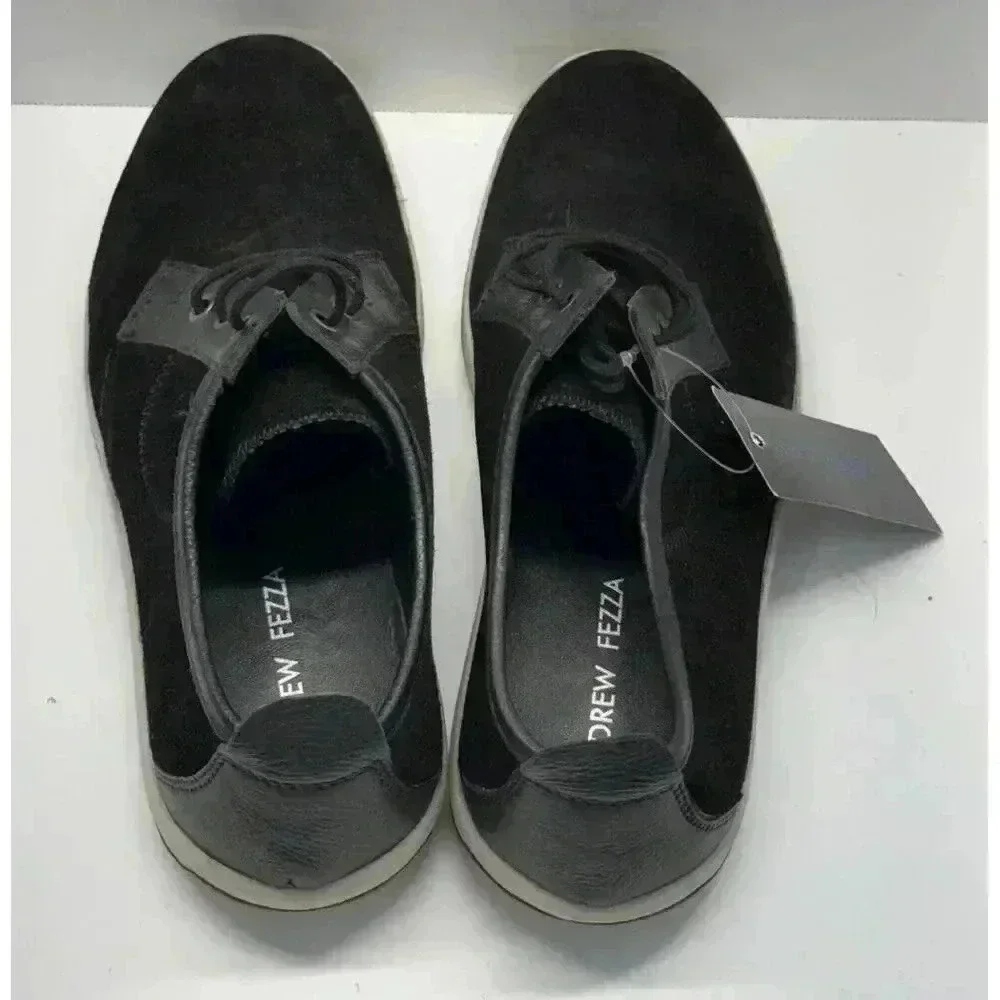 Andrew Fezza Men's Sz 8.5 Zac Oxford Suede Shoes with Leather Trim Black Display